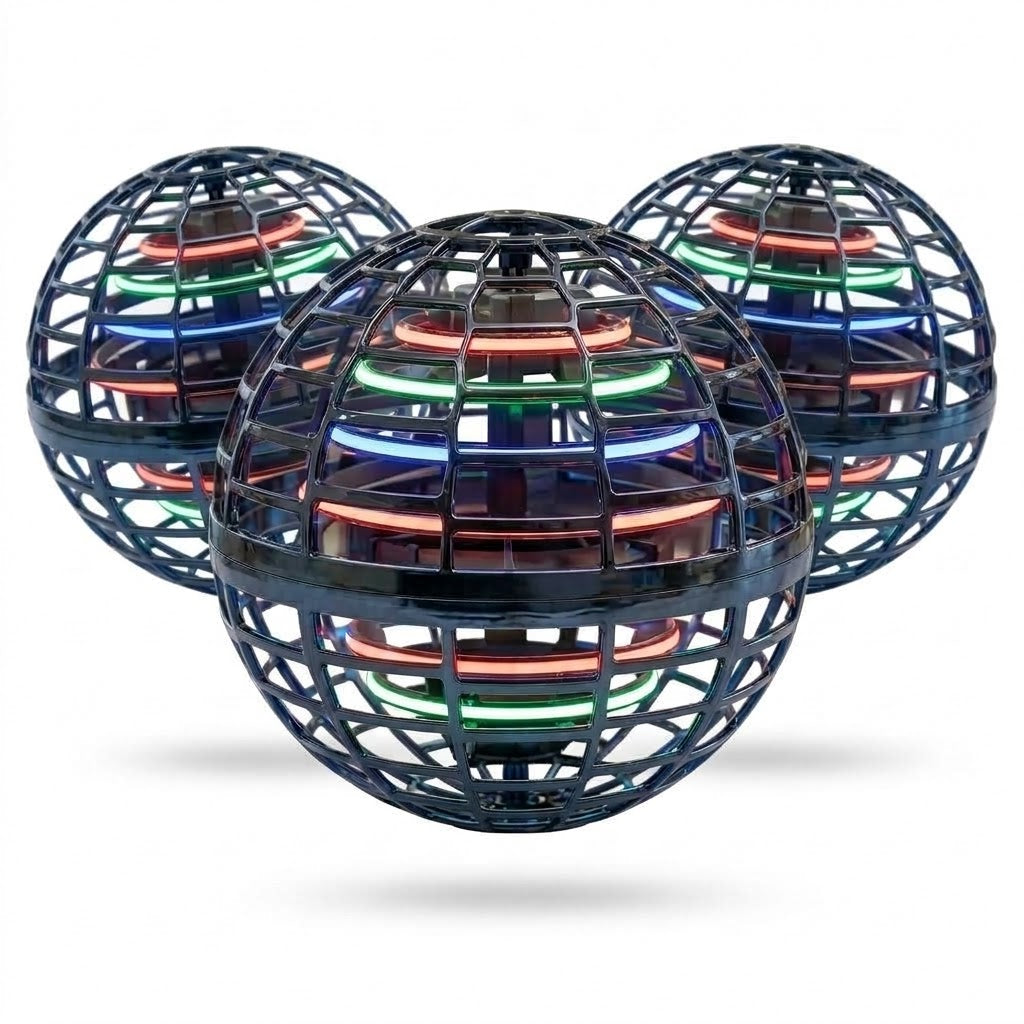 Tres esferas voladoras con luces LED — pack Trío